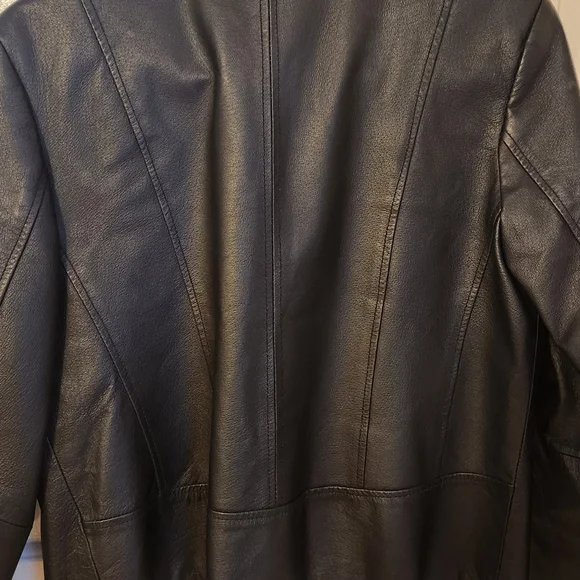 Womens Black Leather Jacket - Picture 4 of 11
